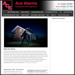 Screen shot of the ACE Alarms & Security Systems website.