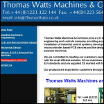 Screen shot of the Thomas Watts Machines & Controls Ltd website.