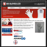 Screen shot of the G.R.B Gloves website.