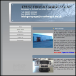 Screen shot of the Trust Freight Services Ltd website.