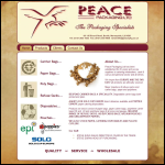 Screen shot of the Peace Packaging Ltd website.
