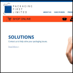 Screen shot of the Packaging First Ltd website.