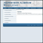 Screen shot of the Andrew Marks Aluminium website.