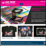 Screen shot of the Ace Print Services website.