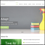 Screen shot of the Adapt Cleaning Services Ltd website.