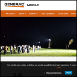 Screen shot of the Generac Mobile Products UK Ltd website.