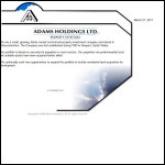 Screen shot of the A.M. Adams Holdings Ltd website.