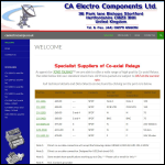 Screen shot of the C A Electro Components Ltd website.
