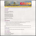 Screen shot of the Caldo Engineering website.
