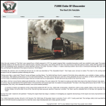 Screen shot of the 71000 ("duke of Gloucester") Steam Locomotive Trust Ltd website.