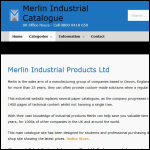 Screen shot of the Merlin Industrial Products Ltd website.