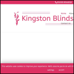 Screen shot of the Kingston Blinds website.