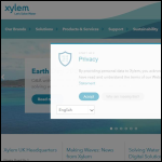 Screen shot of the Xylem Water Solutions UK website.