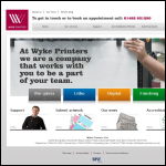 Screen shot of the Wyke Printers Ltd website.