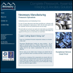 Screen shot of the Necessary Manufacturing Ltd website.