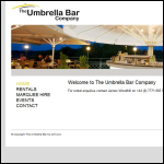 Screen shot of the The Umbrella Bar Company website.