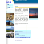Screen shot of the A C I A Engineering Acoustics website.