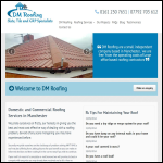 Screen shot of the D M Roofing website.