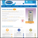 Screen shot of the Advance Appliances Ltd website.