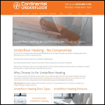 Screen shot of the Continental Underfloor Heating website.