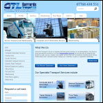 Screen shot of the Garrards Transport Ltd website.