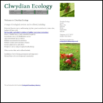 Screen shot of the Clwydian Ecology website.