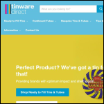Screen shot of the Tinware Direct Ltd website.