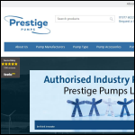 Screen shot of the Prestige Pumps Ltd website.