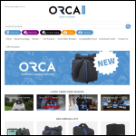 Screen shot of the Orca Bags website.