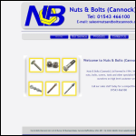 Screen shot of the Nuts & Bolts (Cannock) Ltd website.