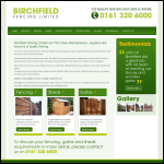 Screen shot of the Birchfield Fencing Ltd website.