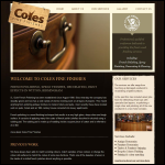 Screen shot of the Coles Fine Finishes website.