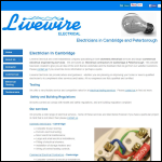 Screen shot of the Livewire Electrical Stockists Ltd website.