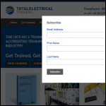 Screen shot of the Total Electrical Training Ltd website.