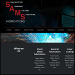 Screen shot of the SAMS Fabrications Ltd website.