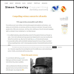 Screen shot of the Simon Townley Writing website.