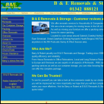 Screen shot of the B & E Removals Ltd website.