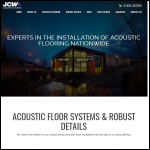 Screen shot of the JCW Acoustic Flooring website.