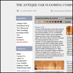 Screen shot of the The Antique Oak Flooring Company website.