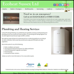 Screen shot of the EcoHeat Sussex website.