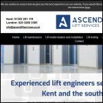 Screen shot of the Ascend Lift Services Ltd website.