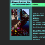 Screen shot of the Stage Control Ltd website.