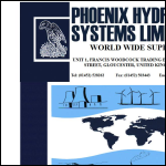 Screen shot of the Phoenix Hydraulic Systems Ltd website.