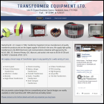 Screen shot of the Transformer Equipment Ltd website.