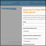 Screen shot of the Thermotron Industries website.