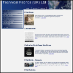 Screen shot of the Technical Fabrics (UK) Ltd website.