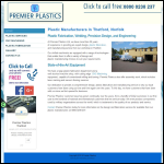 Screen shot of the Premier Plastics website.