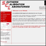 Screen shot of the Southern Calibration Laboratories Ltd website.