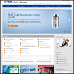 Screen shot of the TDK Electronics UK website.