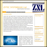 Screen shot of the Zytec Systems Ltd website.